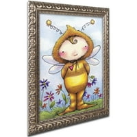 Трговска марка ликовна уметност Бебе Бумбал Канвас уметност од ennенифер Нилсон, златна украсна рамка