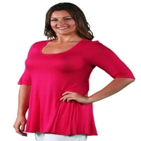 24 Севенска облека за удобност ракав на лактот плус големина на туничен врв за жени