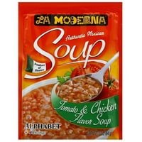 Ла модерна азбука за азбука од домат и пилешко супа од супа, 3. мл