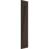 Ekena Millwork 3 4 W 55 H TRUE FIT PVC Два табла се приклучи на одборот-n-batten ролетни W Z-Bar, Raisin Brown