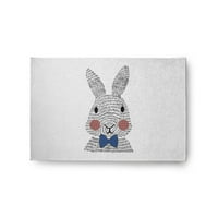 Едноставно Daisy 2 '3' Explorer Blue Bow-tie Bunny Bunny Велигден Ченил килим