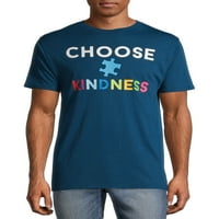 Свесност за аутизам Краток ракав за мажи Изберете маица со kindубезност