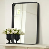 Неутип 38 x26 алуминиум легура wallид монтирање правоаголен длабок огледало виси огледало огледало, црно