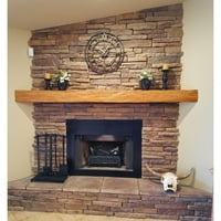 4 H 4 D 84 W Hand Hewn Fau Wood Camply Mantel, onyx