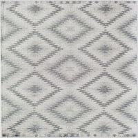 Soleil BR30E Килим Сребрен племенски племенски марокански килим од слонова коска, 2'x4 '