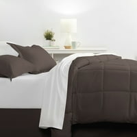 Благородни постелнина 8-парчиња чоколаден кревет во сет за постелнина за микрофибер, полн