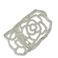 Колекција Стерлинг сребрена бела кубна цирконија со цветен прстен
