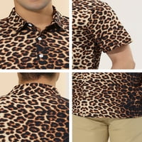 Единствени поволни цени за кратки ракави за мажите за животински печати, летни летни печатени кошули