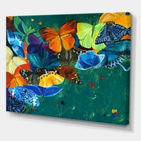 Апстрактни пеперутки во боја на уметнички печати за платно од платно