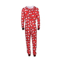 Musuos Christmas Family Matching Hoodie Pajamas Santa Claus Romper Long Sleeve One Jumpsuit