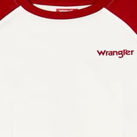Wrangler Boys Долга ракав џеб маица и маица од Раглан, 2-пакет, големини 4- & Хаски