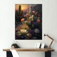 DesignArt Cactus во пустината I Wallидна уметност