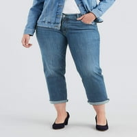Левис женски плус големина на средно издигнување фармерки