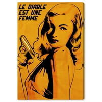 Студио Wynwood People and Portreates Wall Art Canvas отпечатоци „le diable est“ портрети - портокалово, црно