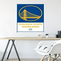 Голден Стејт Вориорс - Лого Ѕид Постер со Притисни, 22.375 34