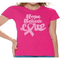Непријатни Стилови Кошули За Поддршка На Ракот За Мама Надеж Маица За Жена Надеж Верувајте Љубовна Маица За Жени Кошула За Рак