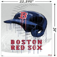 Бостон Црвен така - Постери за wallидови на кациги, 22.375 34