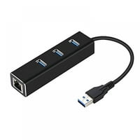 3-ПОРТИ USB 3. Адаптер за центар Со Гигабит Етернет Адаптер Лан РЈ Интерфејс Мрежен ЦЕНТАР до 1000MBPS Mac КОМПЈУТЕР