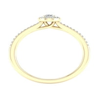Империјал КТ TDW овален дијамантски ореол прстен за ангажман во 10к жолто злато