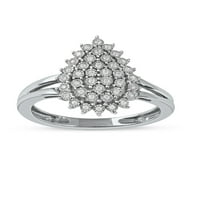 Империјал 10К бело злато 1 10ct TDW дијамантски кластерски прстен за жени