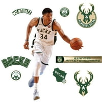 Fathead Giannis Antetokounmpo - X -large официјално лиценциран во NBA Dembortible Walls Decal