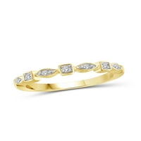 Diamond Club Diamond Rings за жени-Карат Бел дијамантски прстен накит-14к злато позлатени сребрени ленти за жени-Ринг од JewelersClub