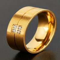 Крајбрежен накит злато позлатен кристален жлечен прстен од не'рѓосувачки челик