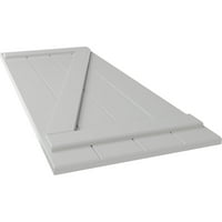 Ekena Millwork 1 2 W 32 H TRUE FIT PVC Четири одбор се придружија на одборот-n-batten ролетни W Z-Bar, Hailstorm Grey