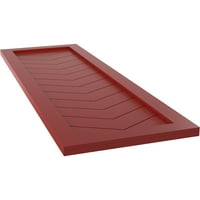 Ekena Millwork 15 W 72 H TRUE FIT PVC SINE PALLE CHEVRON модерен стил фиксни ролетни за монтирање, оган црвена боја