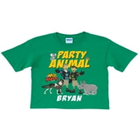 Персонализирана забава за животни од диви Кратс, зелена маица