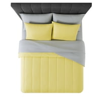 Главникот со 5 парчиња жолт цврст кревет во торба, близнаци