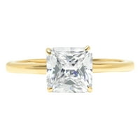 2. кт assер пресече јасен симулиран дијамант 18к големина на веренички прстен за годишнина од жолто злато 10,75