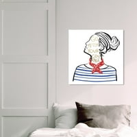 Студио Wynwood People and Portreates Canvas Art Print 'Paris Icon' Силуети - црвена, сина