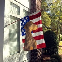 Американско Знаме Со Знаме Доберман Големина На Платно Куќа