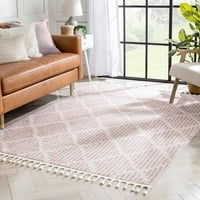 Добро ткаена јамка-де-јамка Арбор геометриска мароканска руменило 3'11 5'10 Област килим