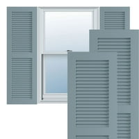 Ekena Millwork 18 W 66 H TRUE FIT PVC Два еднакви ролетни ролетни, мирно сино